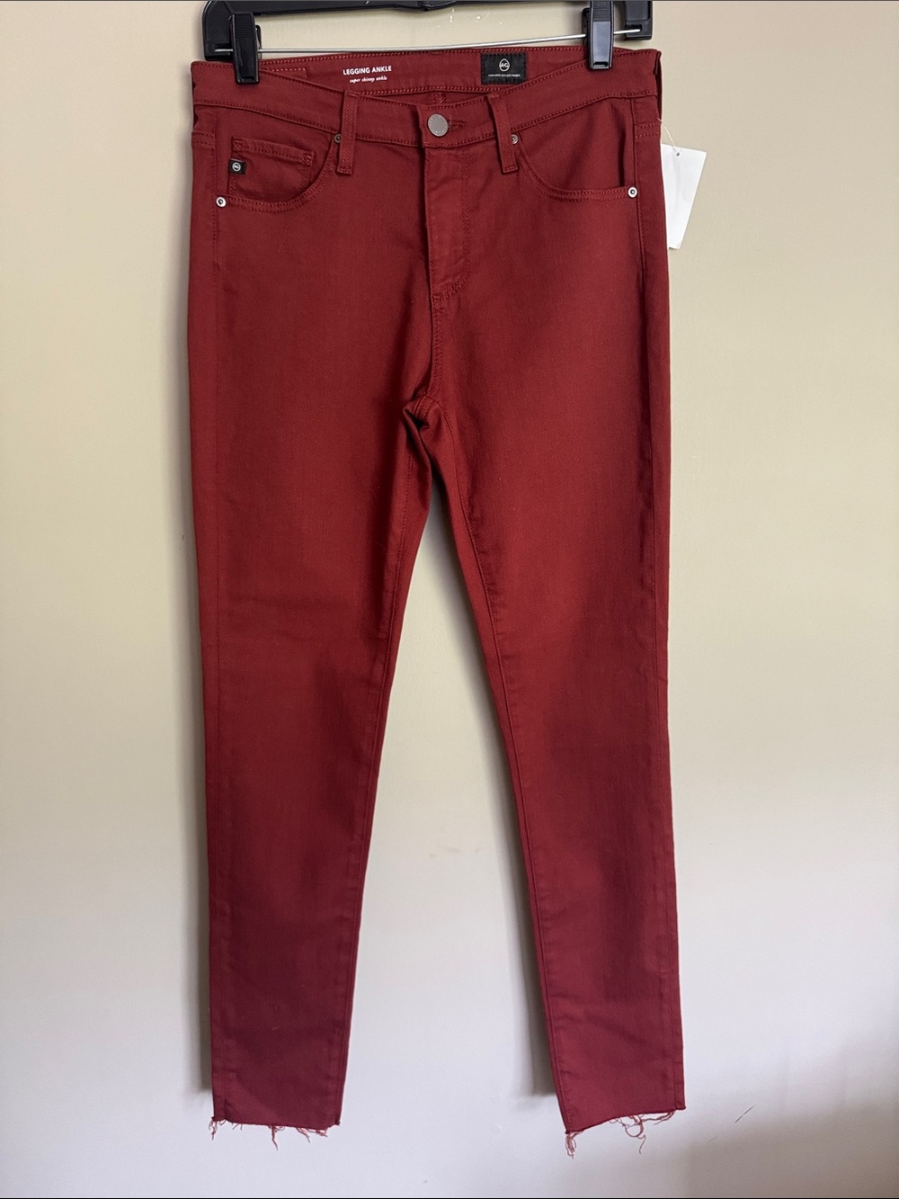 NWOT- AG Legging Ankle Jeans, Dark Hibiscus, size 26R